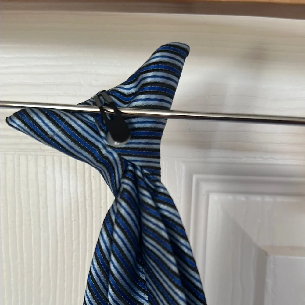 Blue Striped kids Cherokee clip-on Tie
